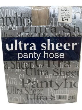 Vintage Ultra Sheer Pantyhose 100% Nylon One Size 100-160lbs 1st Quality Oatmeal